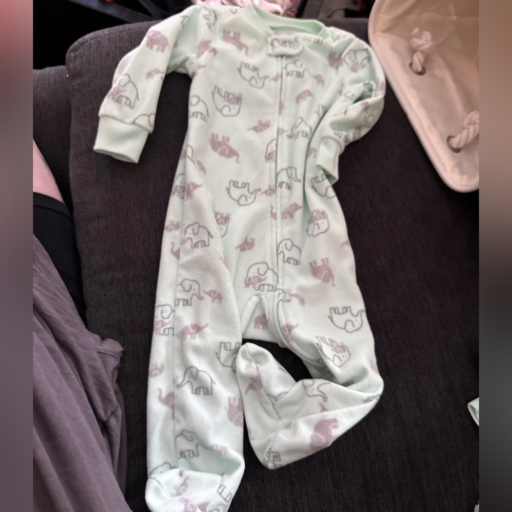 Simple Joys Mint Green Baby Bodysuit with Elephant Design